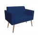 Namoradeira 02 Lugares Marisa Suede Azul Marinho Pés Palito Natural D'Rossi