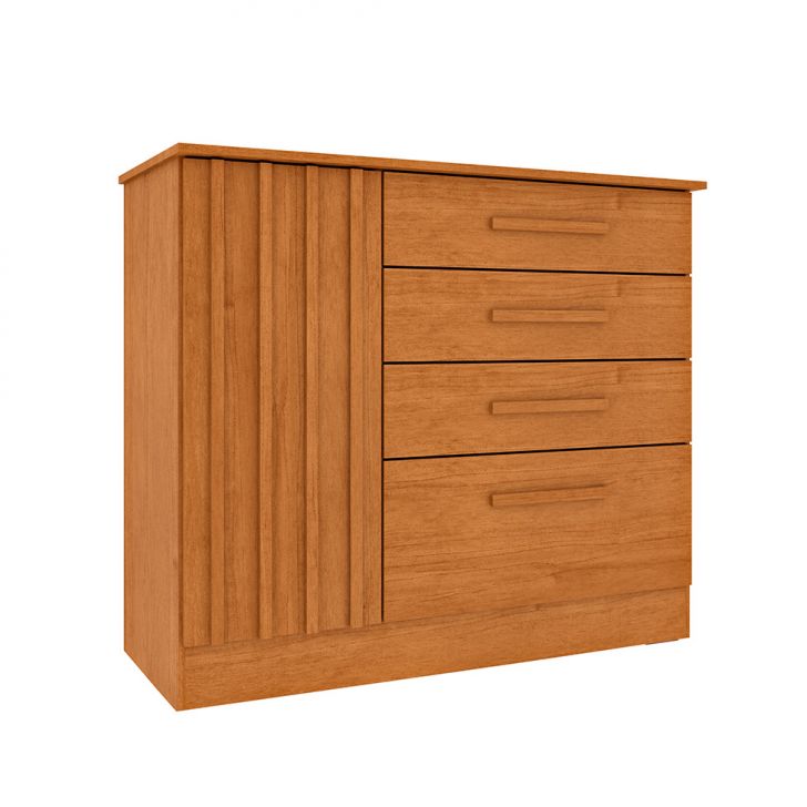 Cômoda Ravello sem Pés 1 Porta 4 Gavetas Cinamomo