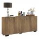 Aparador Buffet 4 Portas com Pés Quadrados Veneza Multimóveis V3557 Rustic/Preto