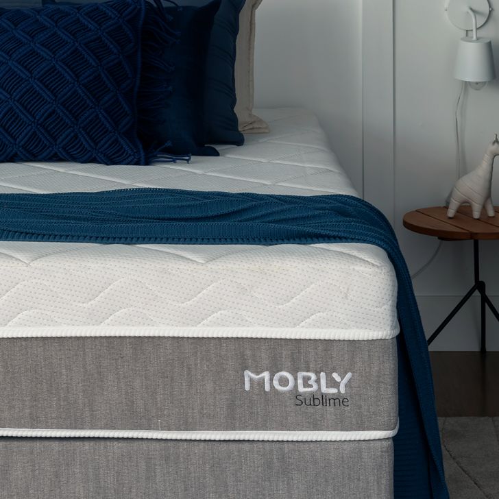 Colchão Solteirão Sublime Mola Ensacada E Espuma Viscoelástica (32x108x198) Cinza E Branco