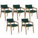 Kit 05 Cadeiras Para Sala de Jantar Estar Living Giorgia L02 Bouclê Verde - Lyam Decor