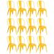 Kit 12 cadeiras Iron Tolix design indutrial jantar cozinha Amarelo