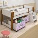 Cama Naty Branco/Mel Com 2 Nichos Adesivadas Rosa E Escadinha