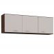Armario Aereo 3 Portas 120 cm 843 Chocolate Off White POQQ