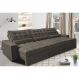 Sofá Retrátil e Reclinável 3,82m com Molas Ensacadas Cama Inbox Gold Tecido Suede Velusoft Café