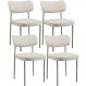 Kit 04 Cadeiras Decorativa Estofada Para Sala de Jantar Melina Base Arena L02 Linho Cru - Lyam Decor