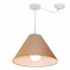 Pendente Cone Com Desvio Md-4272 Cúpula Tecido 25/15x40cm Palha - Bivolt