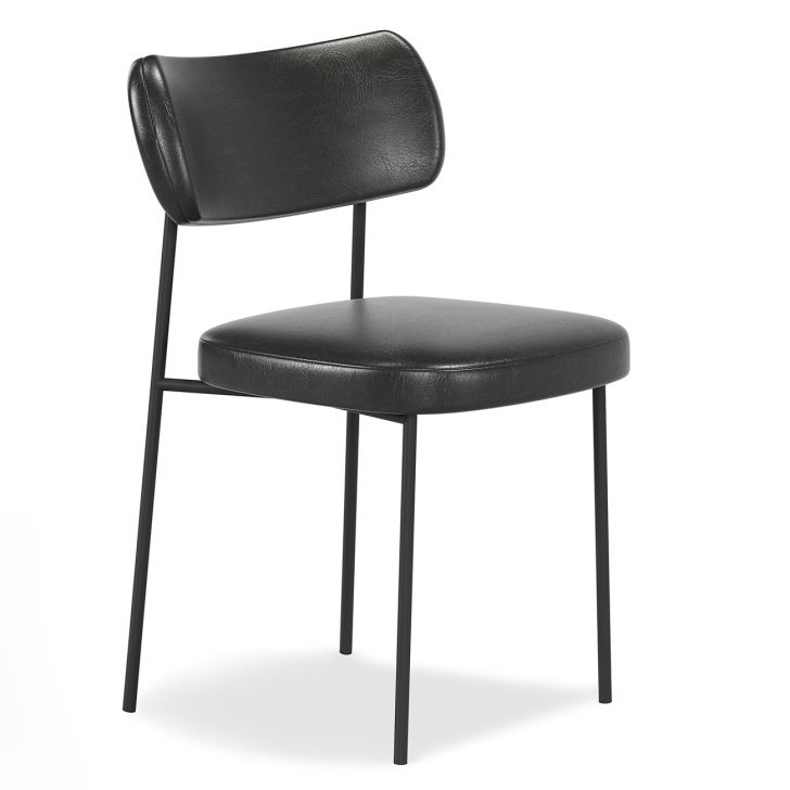 Cadeira de Jantar Estofada Milli A14 Sintético Preto - Mpozenato