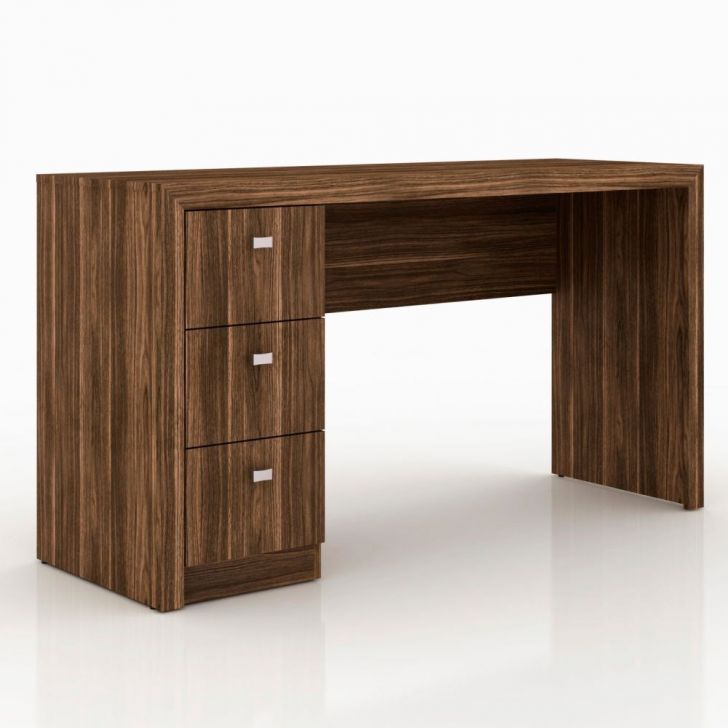 Mesa Para Computador 3 Gavetas ME4102 Nogal - Tecno Mobili