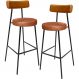 Kit 02 Banquetas Alta Bar Cozinha Sala De Jantar Milão L02 Couríssimo Whisky Camel - Lyam Decor