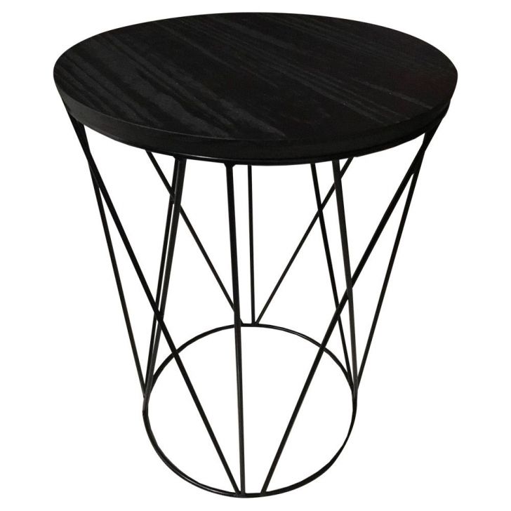 Mesa de Apoio Lateral em Metal Estilo Industrial - D'Rossi