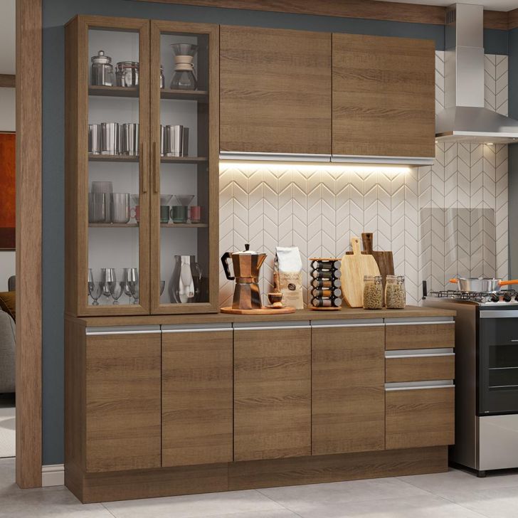 Armário de Cozinha Completa 190cm Rustic Glamy Madesa 05
