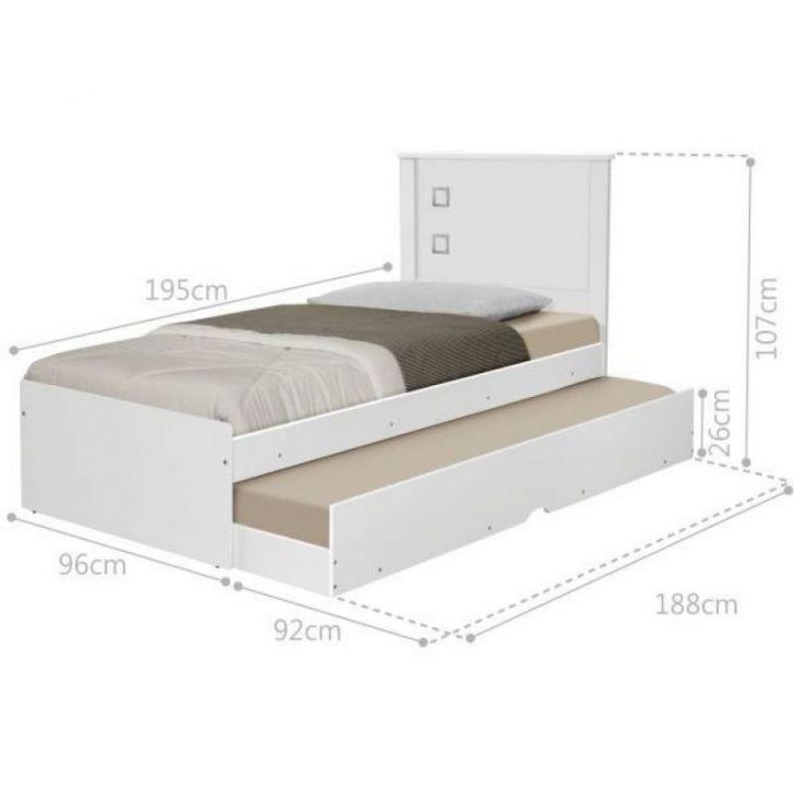 Cama Bibox Solteiro Barcelona Branco com Colchões