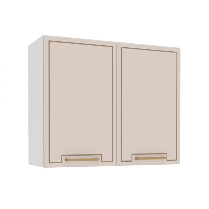 Armário Aéreo Amara 2 Portas Creme e Branco