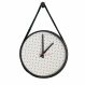 Relogio Adnet Preto Alça Preta Mostrador Branco Perfurado 40 cm