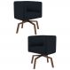 Kit 2 Poltronas Decorativas Base Ka Madeira Betina C-05 Corano Preto - Domi
