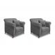 Conjunto com 2 Poltronas Abruzzo Veludo Cinza