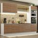 Cozinha Completa Madesa Glamy 310001 com Armário e Balcão (Sem Tampo e Pia) - Branco/Rustic
