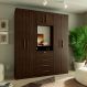 Guarda-Roupa Casal com Espelho Advantage 7 Portas 4 Gavetas Capuccino Wood