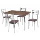 Conjunto de Mesa de Jantar com 4 Cadeiras Ana Maria Marrom e Cromado