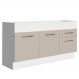 Balcão de Pia Cozinha 150 cm 2 Portas e 2 Gavetas (Sem Tampo e Pia) Branco/Crema Agata Madesa