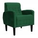 Poltrona Decorativa Luiza Para Sala de Tv Veludo Verde - DS Estofados