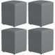 Kit 04 Puffs Quadrado L02 Decorativo Corano Cinza - Lyam Decor
