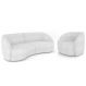Sofá 3 Lugares Orgânico 288cm e Poltrona Zion M22 Boucle Branco - Mpozenato