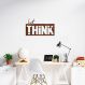 Quadro Escultura Frase Just Think 80x46 Marrom