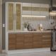 Armário de Cozinha Compacta 100% MDF 180 cm Branco/Rustic/Crema Smart Madesa 03