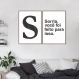 Quadro Letra S Frase Sorria 142x100 2-100x70 Filete Marrom