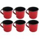 Jogo 6 Xícaras Café Caneca Esmaltada 400ml Caneca de Agata Vermelho