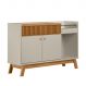 Aparador Buffet Bar c/ Espelho 2 Portas 1 Gaveta Ripada Lucas Nature/Off White