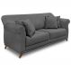 Sofá Living 2 Lugares 1,60m Vênus Suede Cinza Pés Castanho - Pallazio