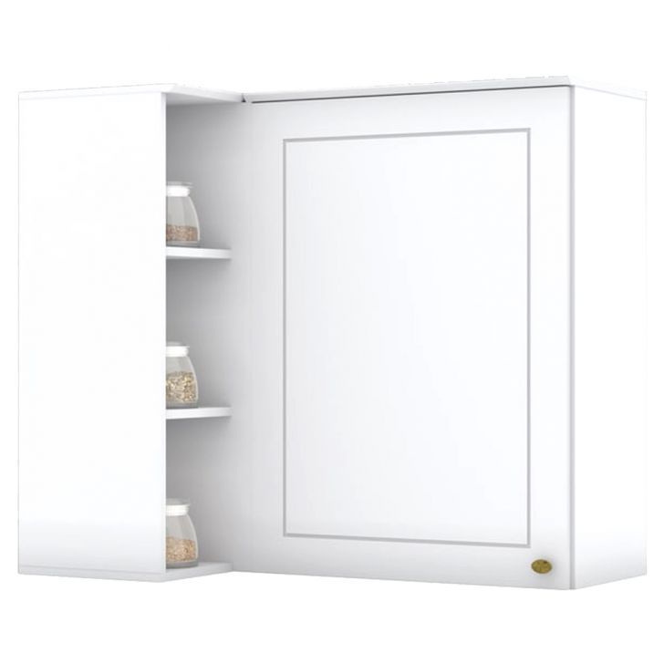 Armario Aereo Canto Reto 1P MDF 94x54 cm Americana C359 Branco Henn