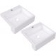 Kit 02 Cubas de Semi Encaixe C01 Quadrada Para Banheiro Lavabo XQ395 Branco - Lyam Decor
