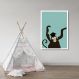 Quadro Infantil Cartoon Macaco 43x30 Caixa Branco