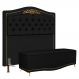 Cabeceira Cama Box Casal Queen 160cm Com Calçadeira Baú Imperial J02 Sintético Preto - Mpozenato