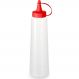 Kit 12 Bisnagas para Molhos 400ml Plástica Ketchup Tampa Vermelha Mostarda Maionese Plasvale