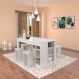 Conjunto de Mesa de Cozinha com 4 Bancos | Banquetas Regina Branco 140 cm