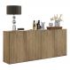 Aparador Buffet 4 Portas Suspenso Veneza Multimóveis V3594 Rustic