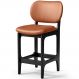 Banqueta Baixa Bar Cozinha E Sala De Jantar Fixa Betta L02 Preto Couríssimo Camel - Lyam Decor