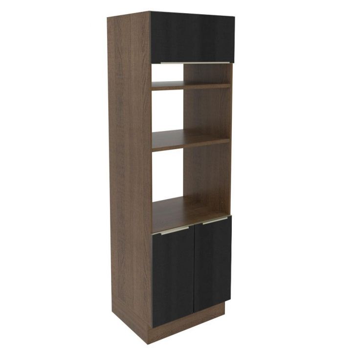 Torre Quente Madesa Lux 70 cm 3 Portas - Rustic/Preto