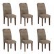 Conjunto com 6 Cadeiras Athenas Suede Animalle Castor e Chocolate