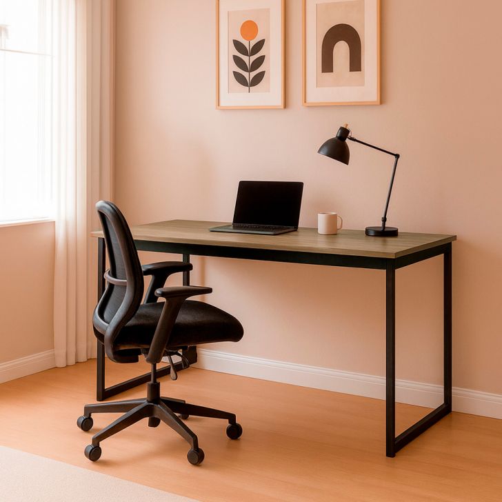 Mesa de Escritório Vick Mel e Preta 150 cm