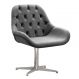 Poltrona Lua Botonê Pé Giratório De Metal - Suede Cinza Grafite