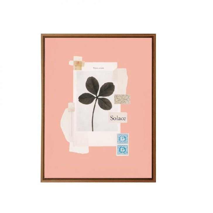 Quadro Decorativo sem Vidro Scrapbook II Rosa e Branco