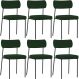 Kit 06 Cadeiras Estofadas Para Sala De Jantar Melina L02 Suede Verde Musgo - Lyam Decor