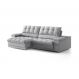 Image of Sofá 3 Lugares Retrátil e Reclinável Helen com USB e Porta-Copos Linho Prata 210 cm MO895UP28LNFMOB