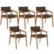Kit 05 Cadeiras Para Sala de Jantar Estar Living Giorgia L02 Suede Marrom - Lyam Decor